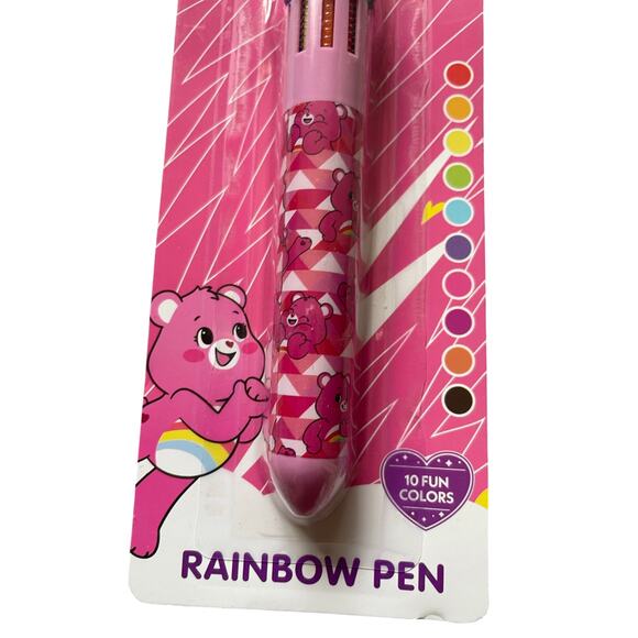Care Bear 10 Color Rainbow Pen Cheer Bear Topper New in Package set of 8 - Picture 5 of 5